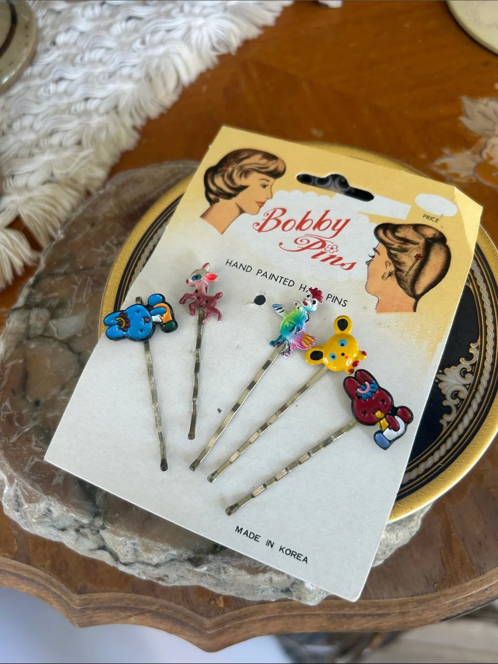Vintage Animal Hair Bobby Pins